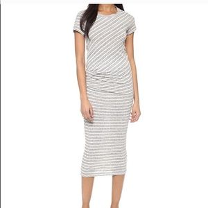 James Perse Grey Maxi Stripe Dress Size 1
